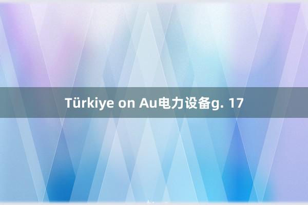 Türkiye on Au电力设备g. 17